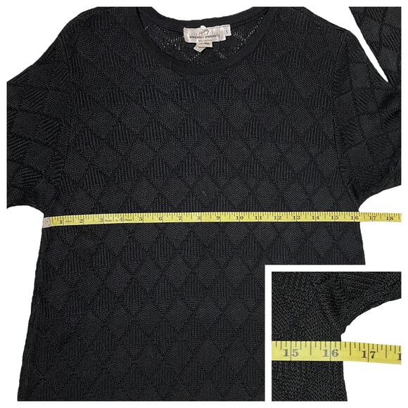 Vintage Brenda French Knit Black Dress - Size 1 - Picture 3 of 10